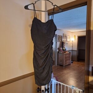 Elegant Black Ruched Dress